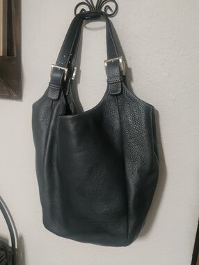 Dell'ga Black Leather Hobo Bag